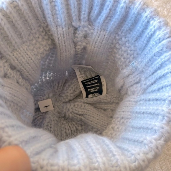 Brand New The North Face Oh Mega Beanie Chunky Cable Knit Dusty Periwinkle Hat - Picture 9 of 14